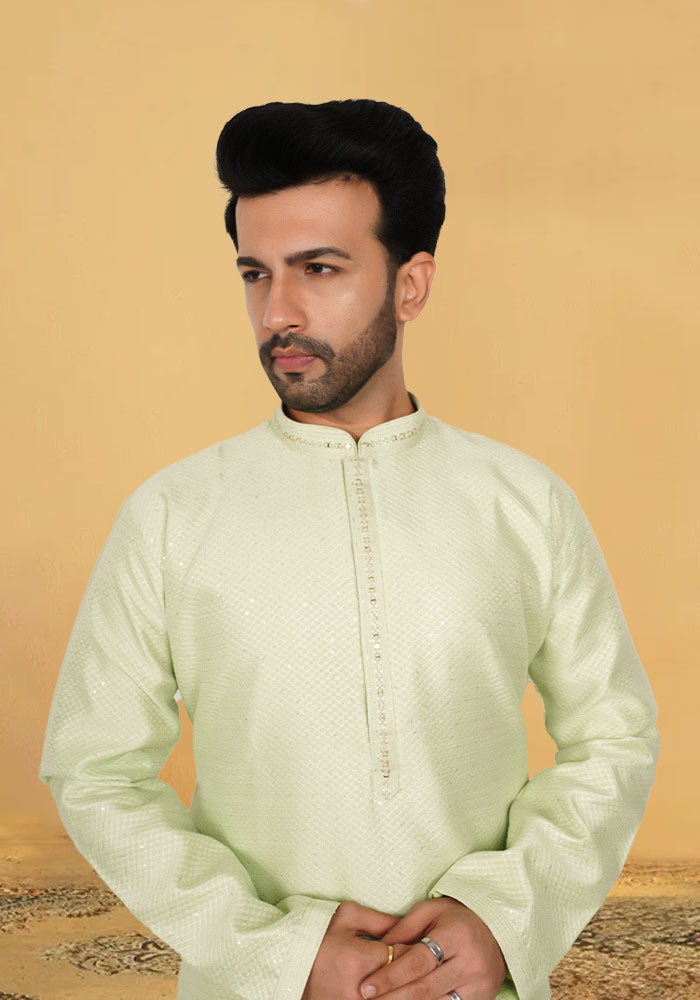 Mint Green Mirror Work Kurta