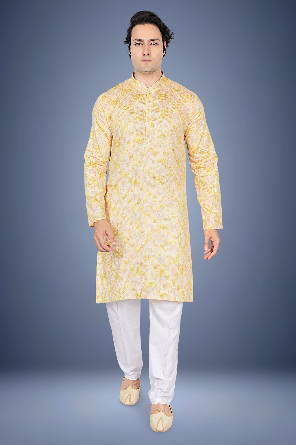 "All-Day Ethnic Zigzag Print Kurta for Daily to Diwali Wear"