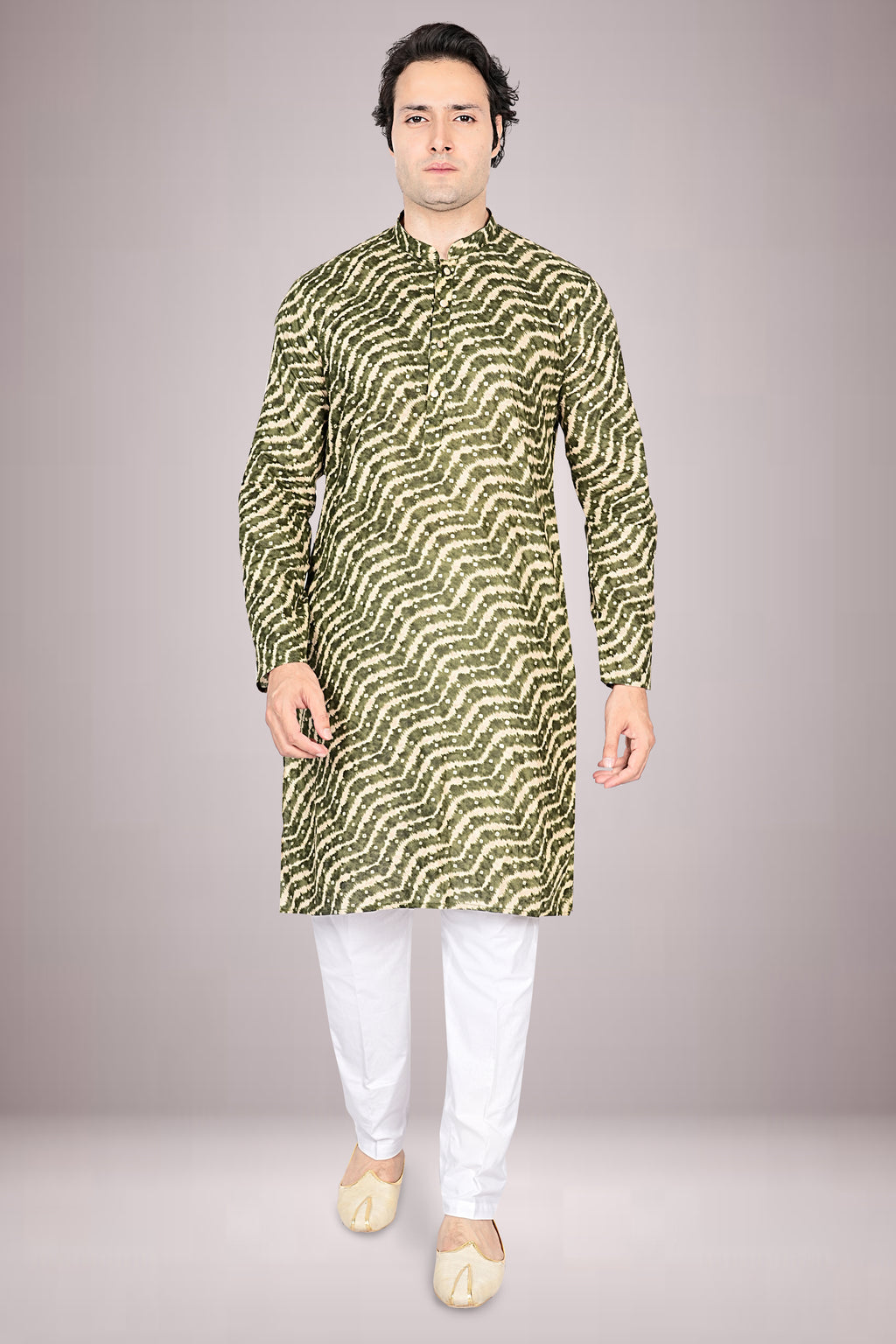 "Light & Breezy Lehariya Bandhani Printed Kurta for Festive Celebrations"