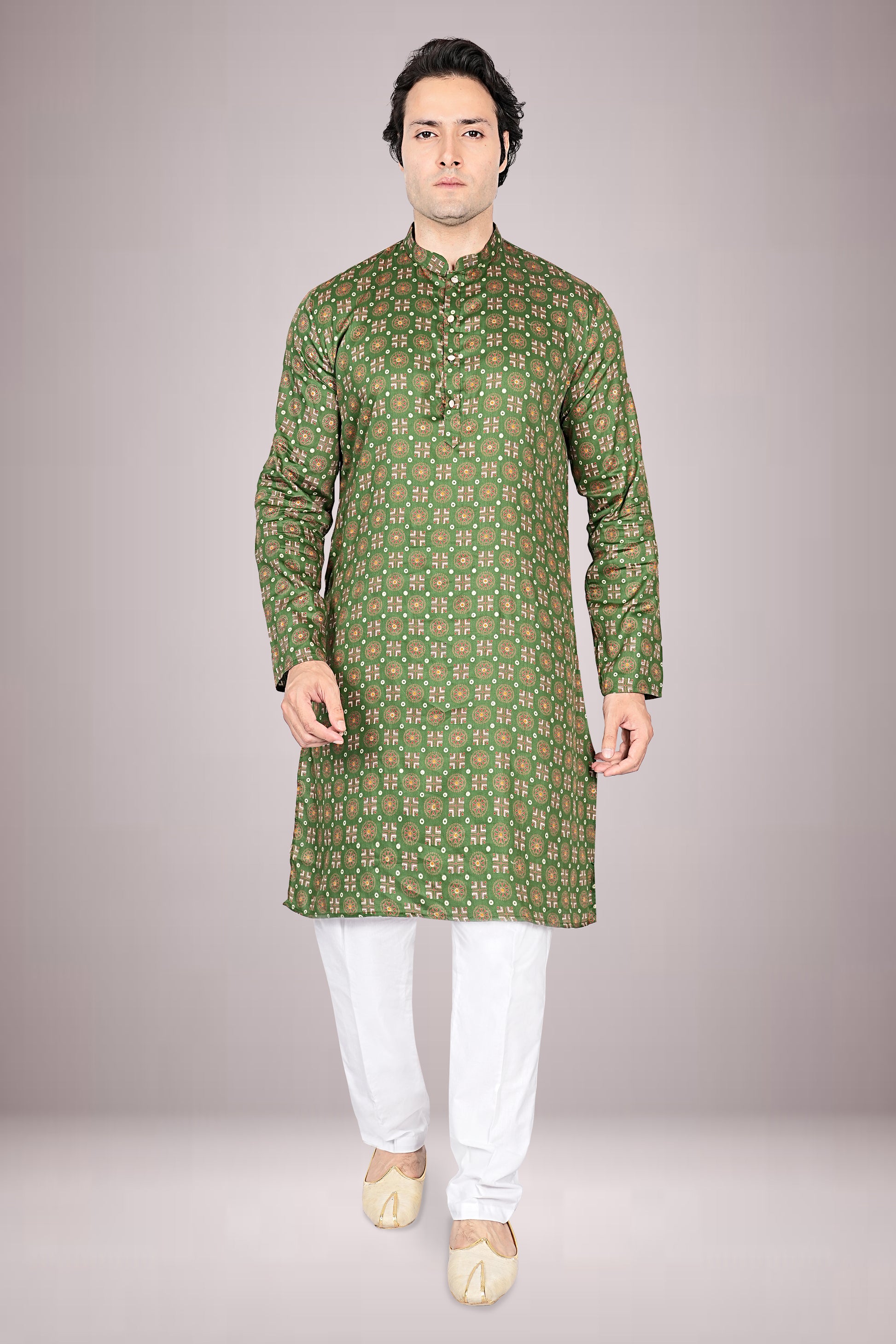 "Elegant Everyday Ajrakh Print Kurta  for Ganesh Chaturthi Gatherings"