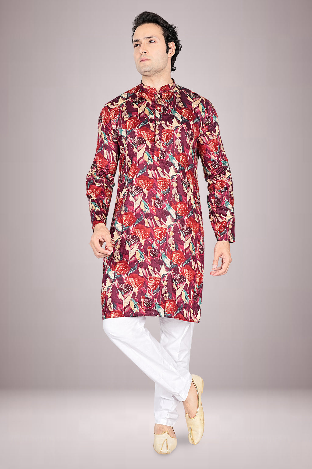 "Multi-Use Kurta with Floral Print for Every Occasion"