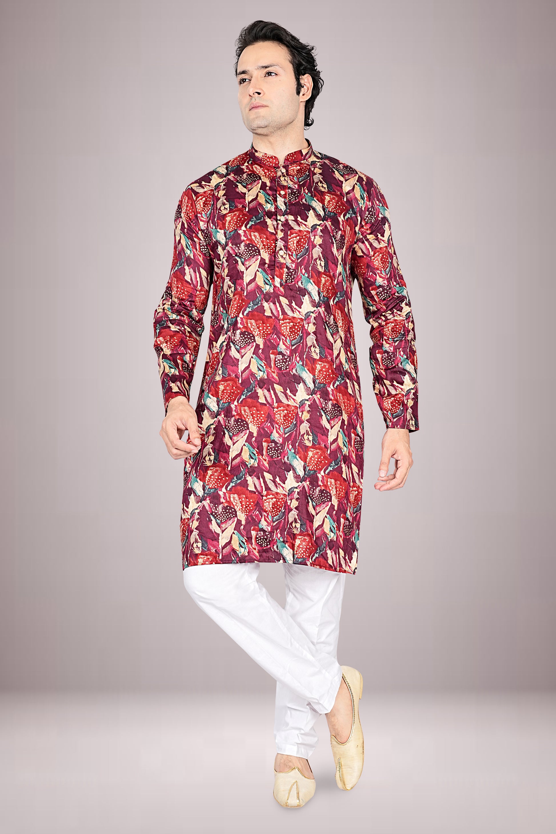 "Multi-Use Kurta with Floral Print for Every Occasion"