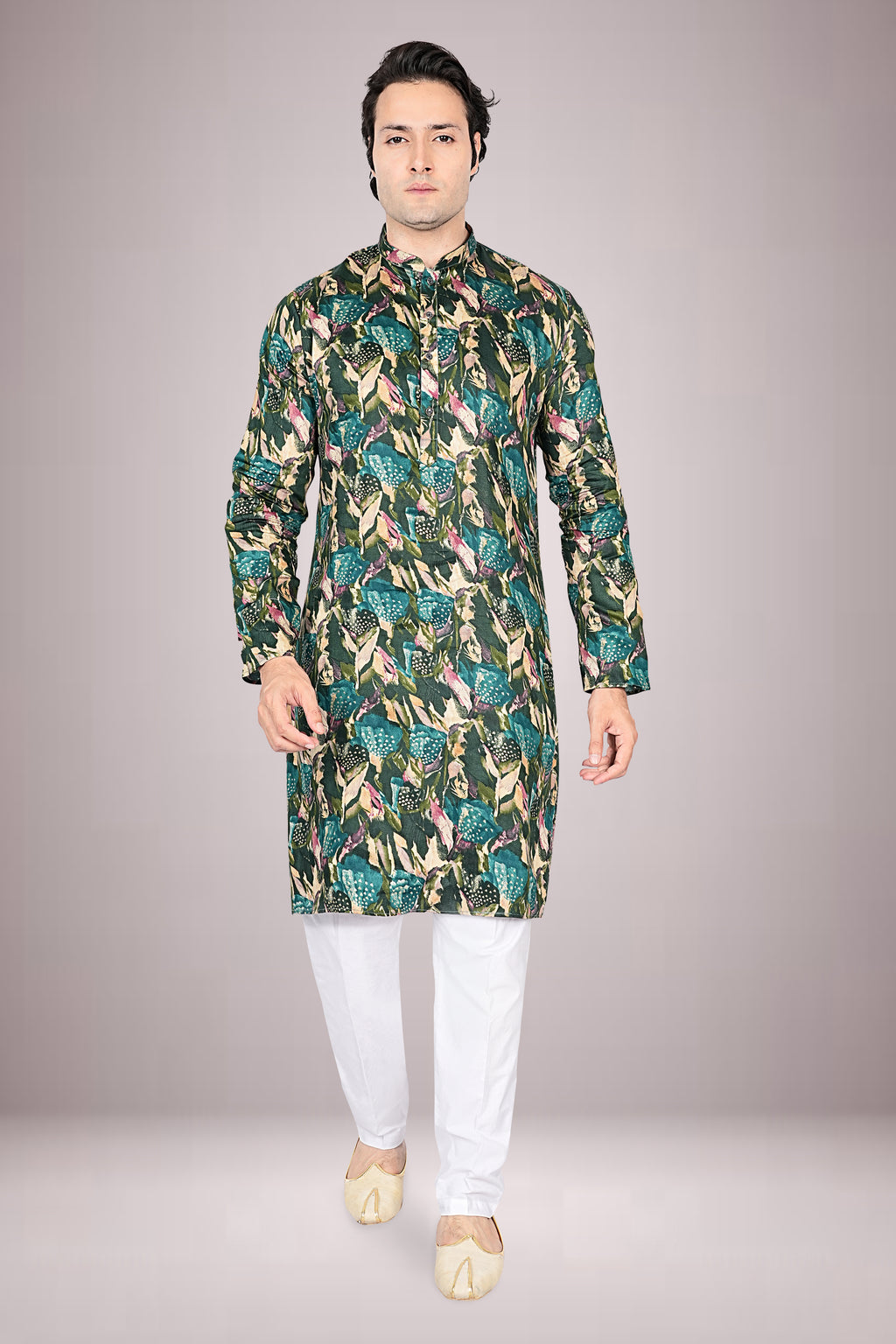 "Eye-Catching Artistic Floral Kurta for Small Functions & Daily Wear"