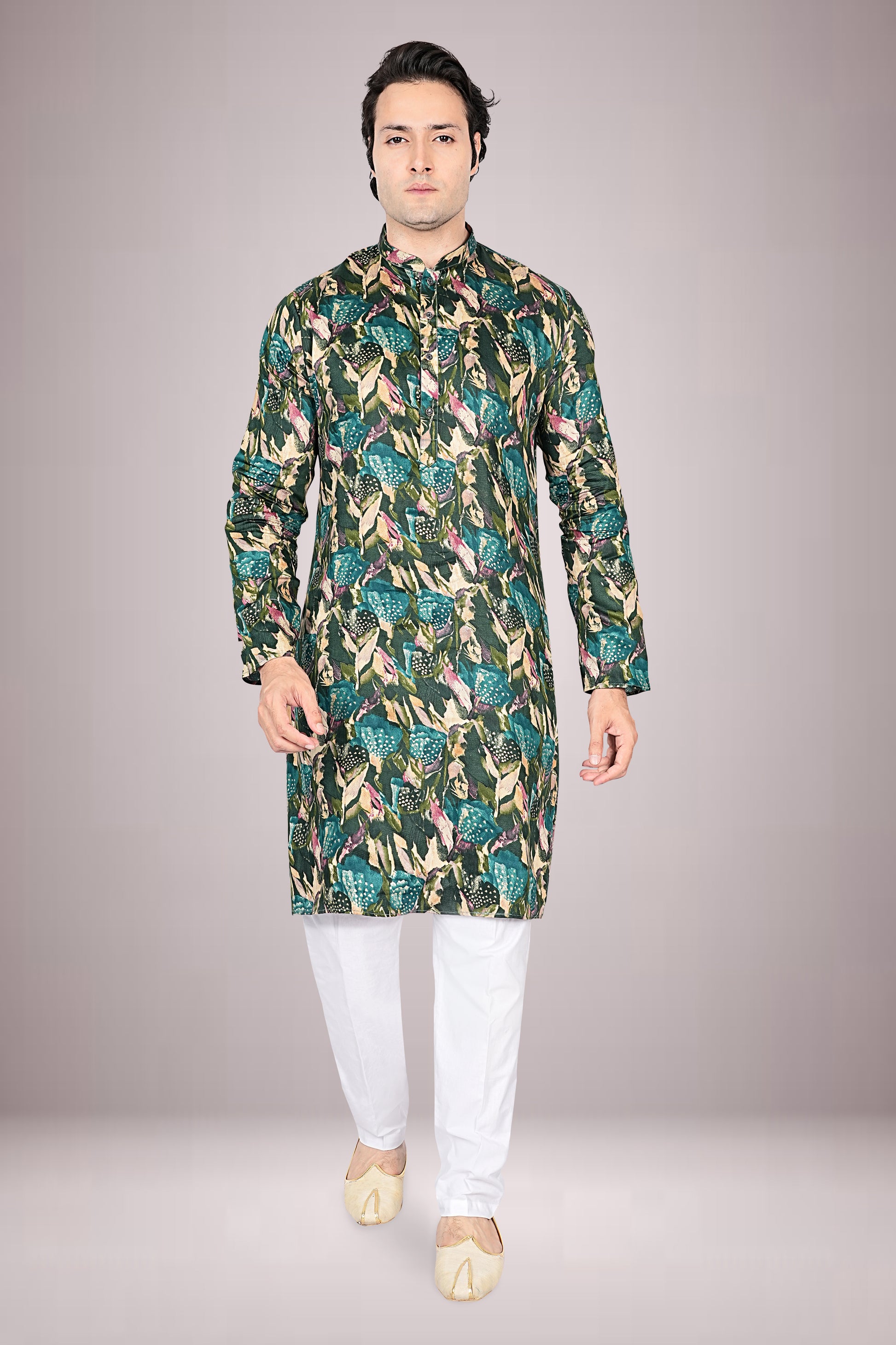 "Eye-Catching Artistic Floral Kurta for Small Functions & Daily Wear"