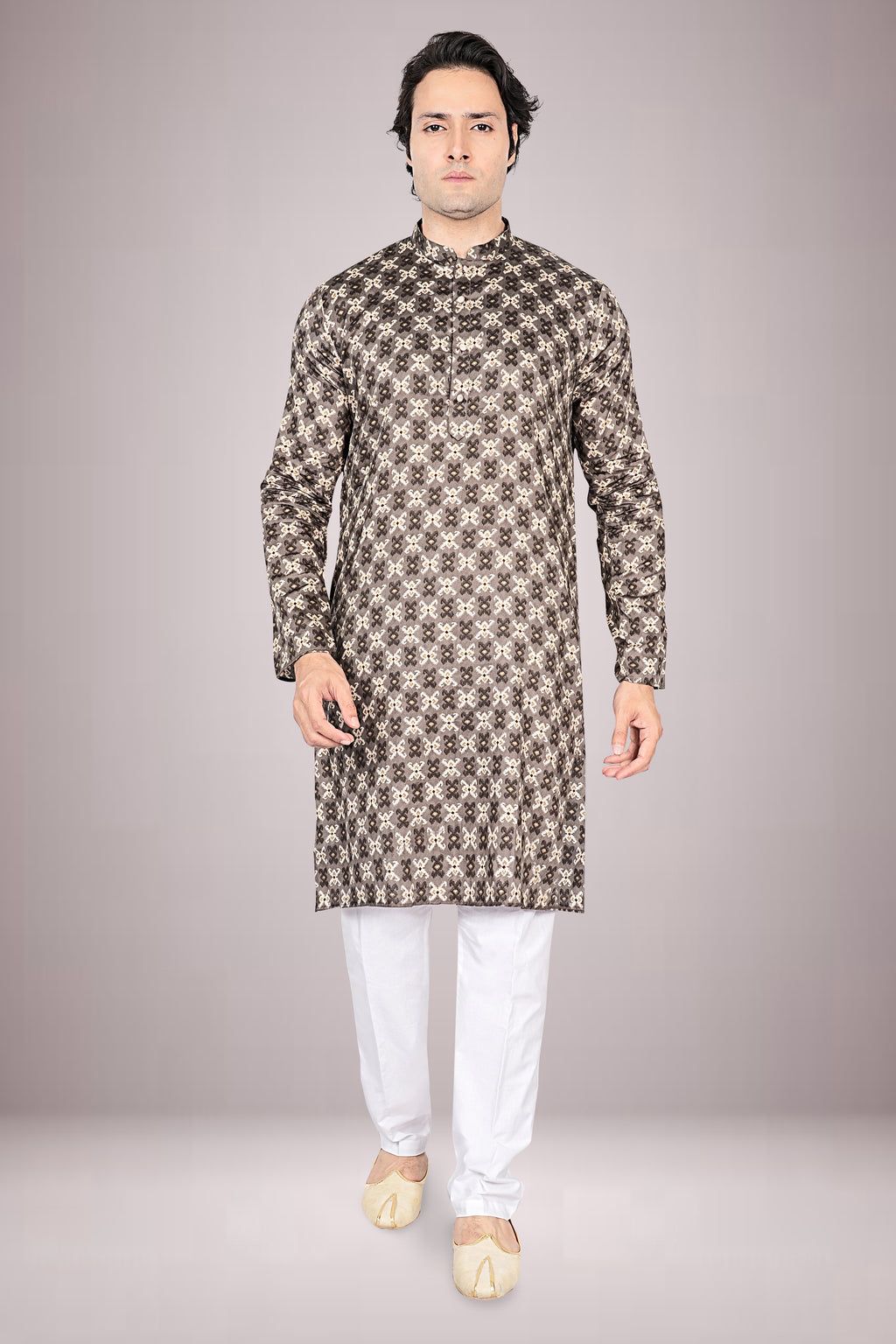 "Ethnic Patola Cotton Kurta with Traditional - Perfect for Navratri, Diwali & Pooja"