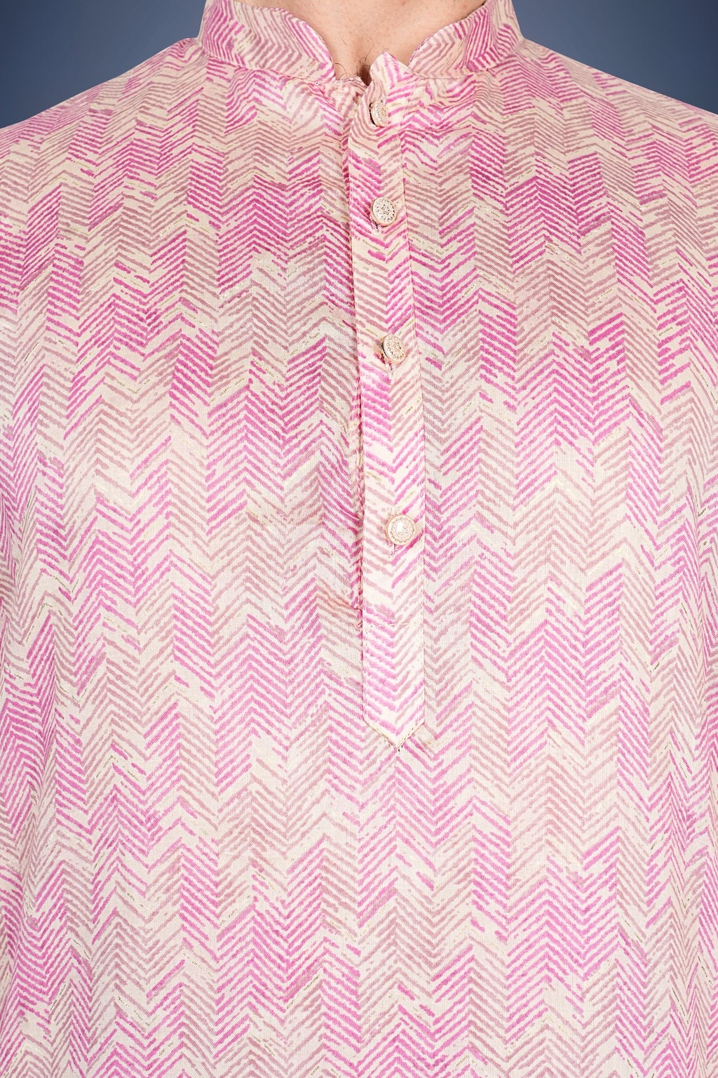 "Everyday Comfort Chevron Print Cotton Kurta with Festive Flair"