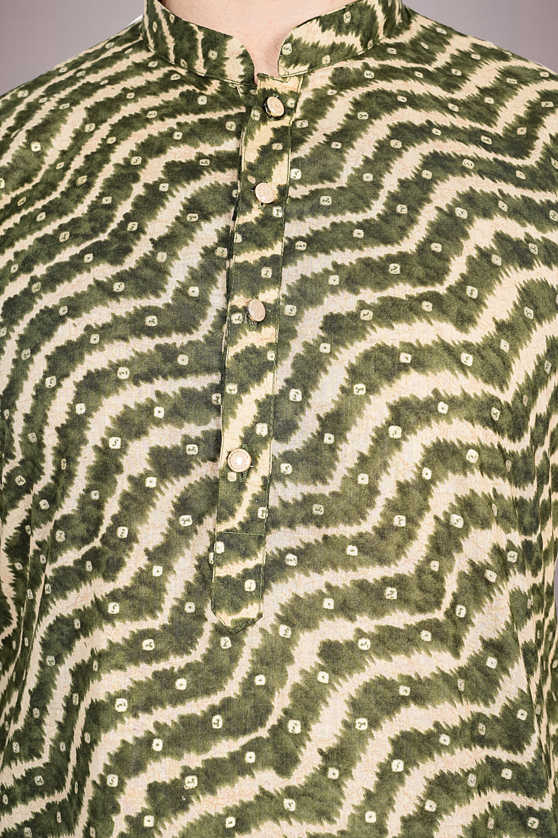 "Light & Breezy Lehariya Bandhani Printed Kurta for Festive Celebrations"