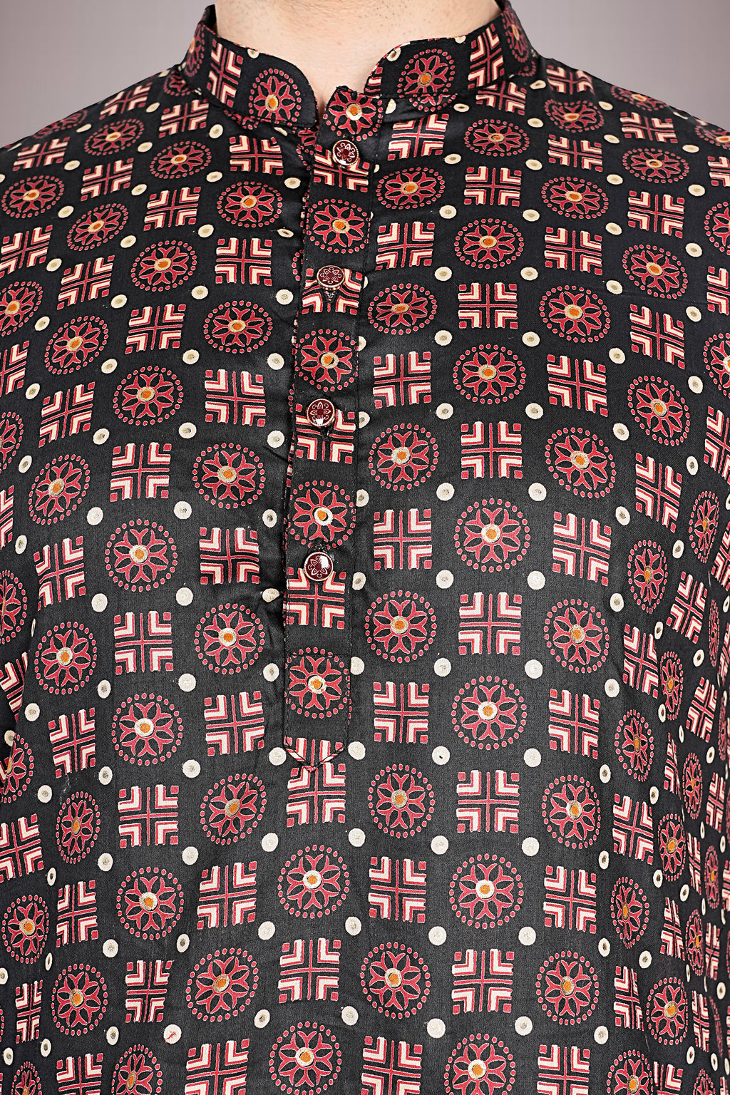 "Artistic Ajrakh Print Cotton Kurta for Navratri Nights"