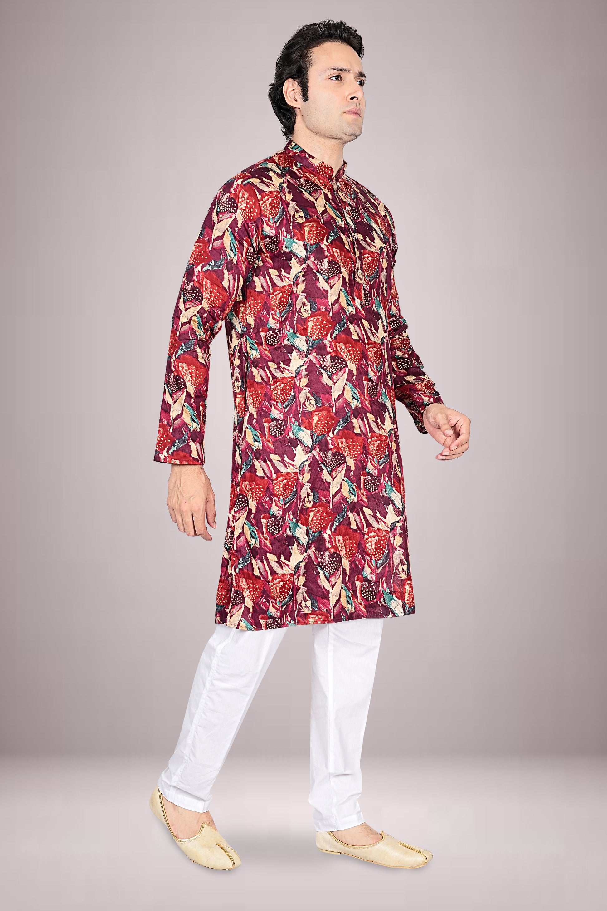 "Multi-Use Kurta with Floral Print for Every Occasion"