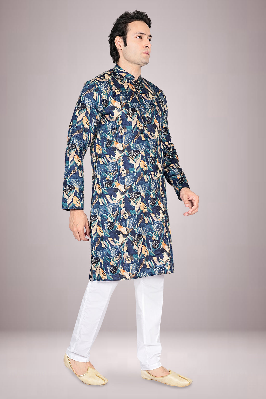 "Simple Yet Stylish Artistic Floral Kurta for Daily Rituals"