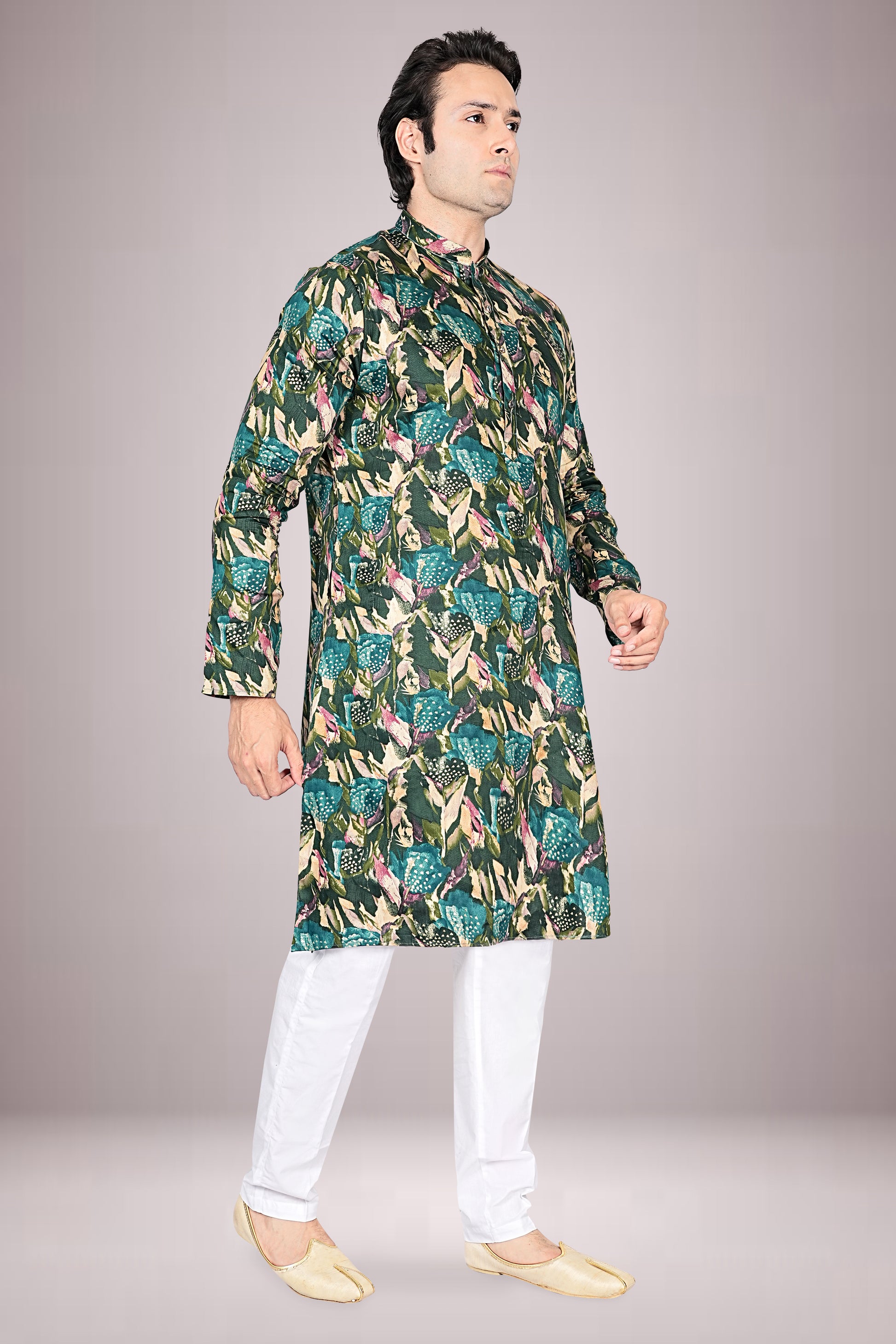 "Eye-Catching Artistic Floral Kurta for Small Functions & Daily Wear"