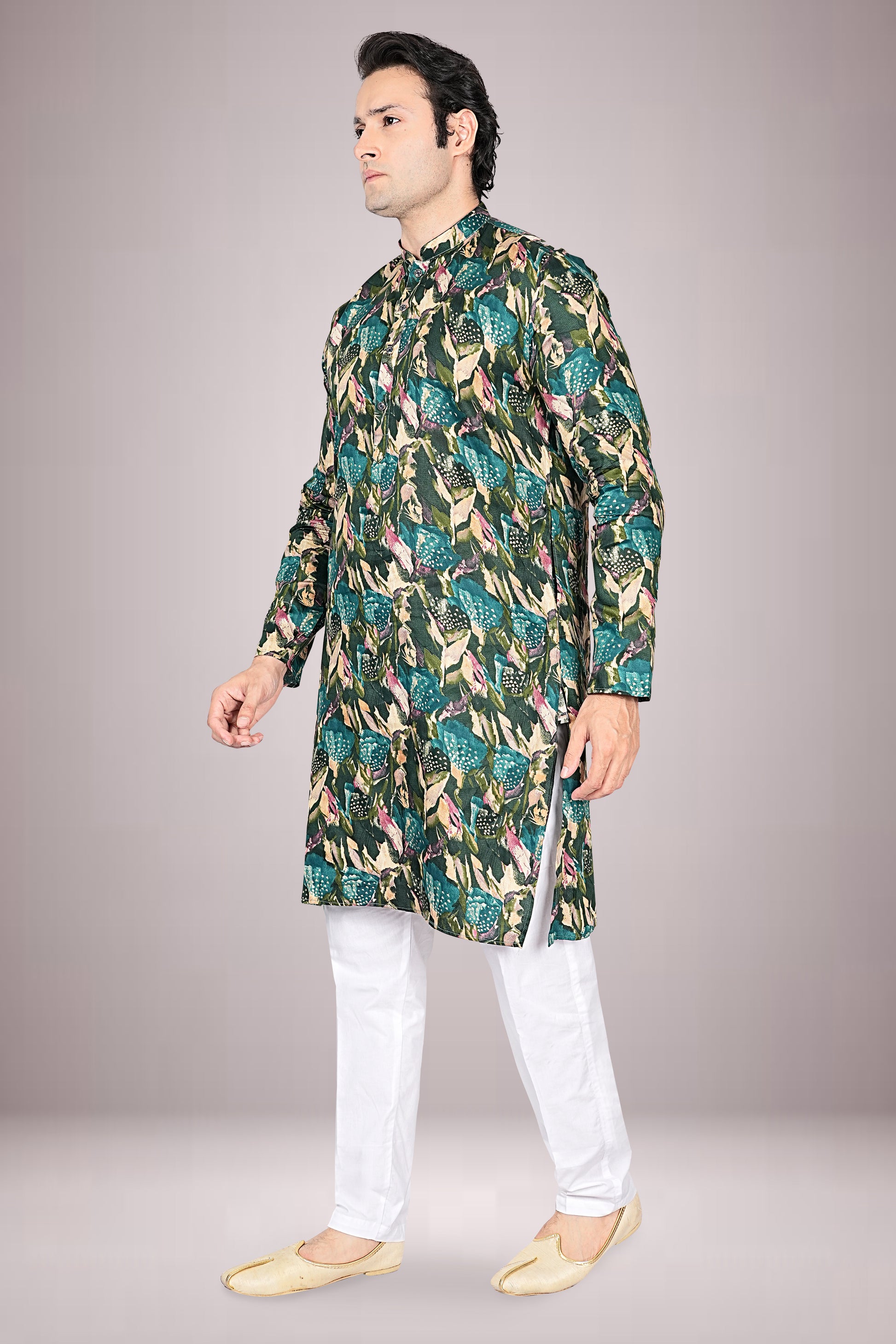 "Eye-Catching Artistic Floral Kurta for Small Functions & Daily Wear"