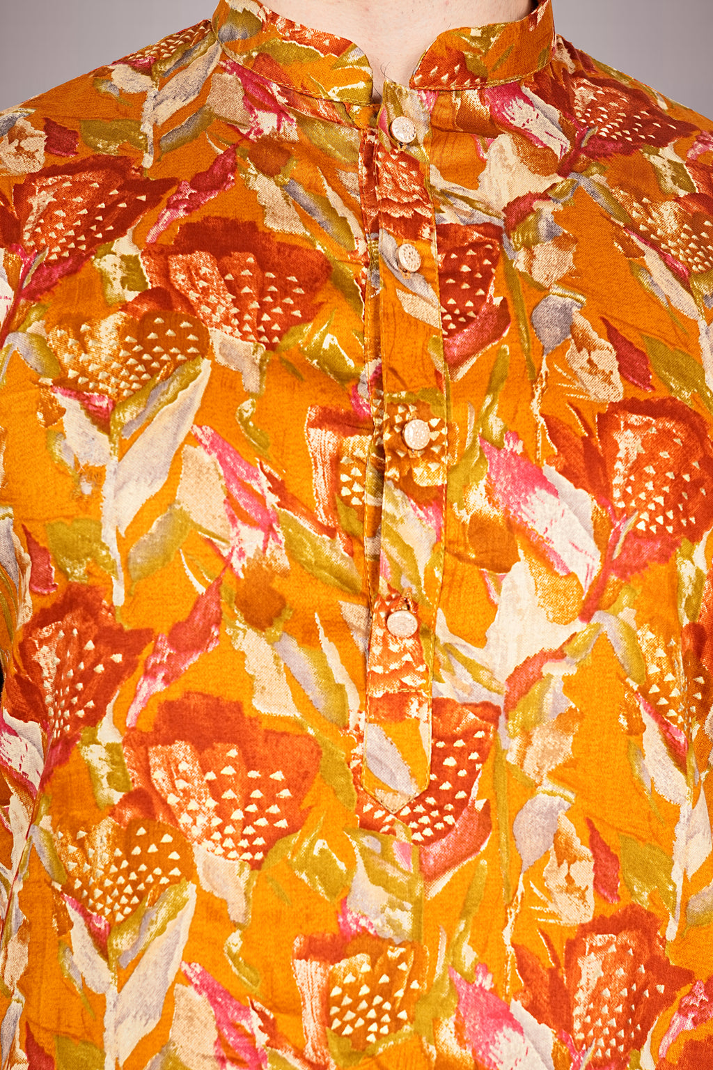 "Day to festive Night Abstract Floral Kurta in Vibrant Cotton Print"