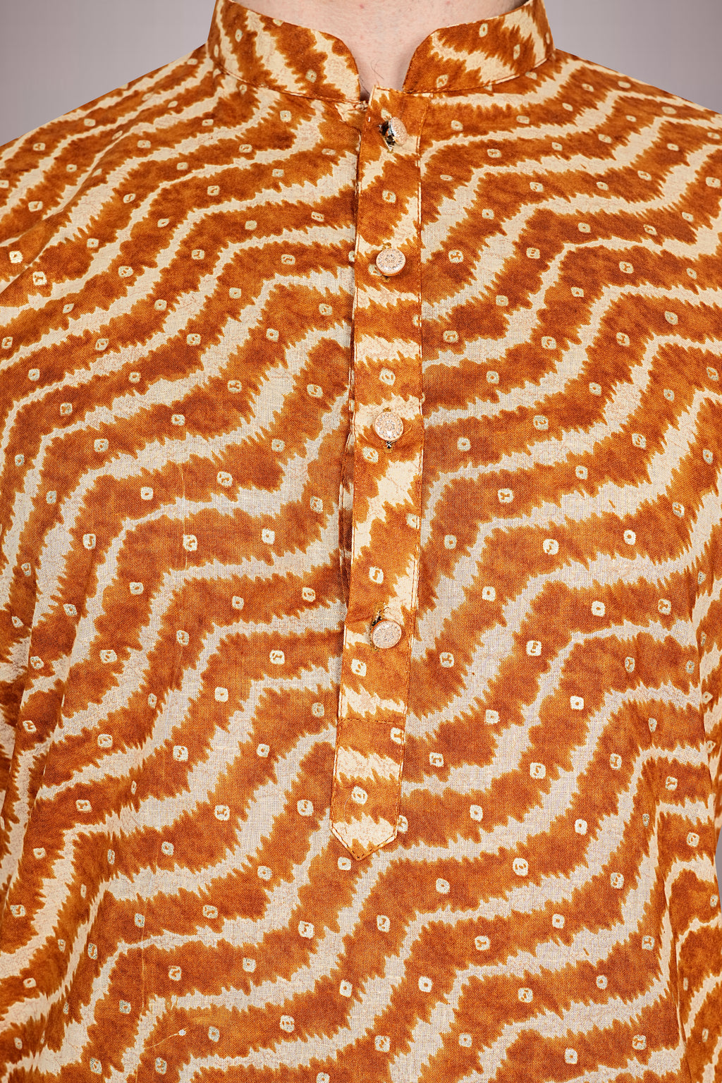 "Breathable Lehariya Bandhani Cotton Kurta for Everyday Elegance"