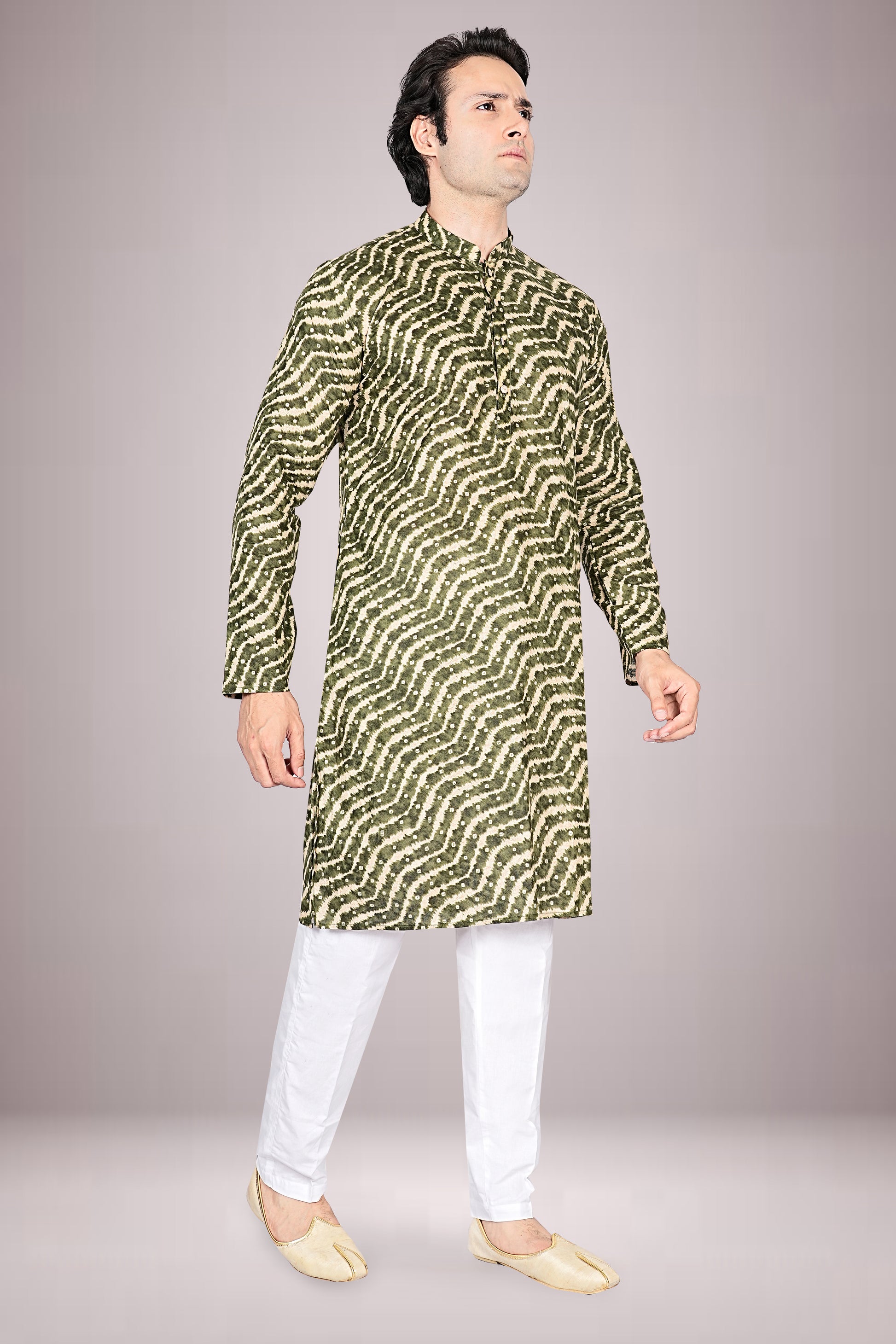 "Understated Ethnic Lehariya Bandhani Print kurta - Diwali to Daily Wear"