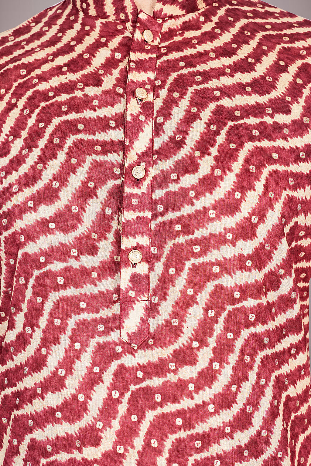 "Timeless Lehariya Bandhani Printed Kurta for Men - Navratri to Normal Days"