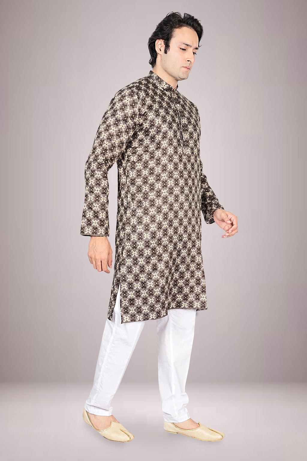 "Ethnic Patola Cotton Kurta with Traditional - Perfect for Navratri, Diwali & Pooja"