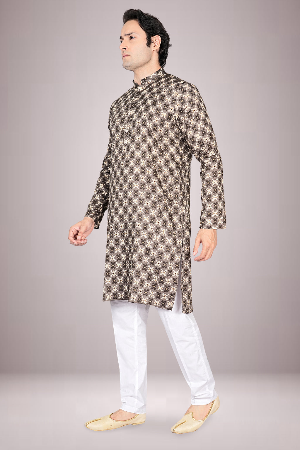 "Ethnic Patola Cotton Kurta with Traditional - Perfect for Navratri, Diwali & Pooja"