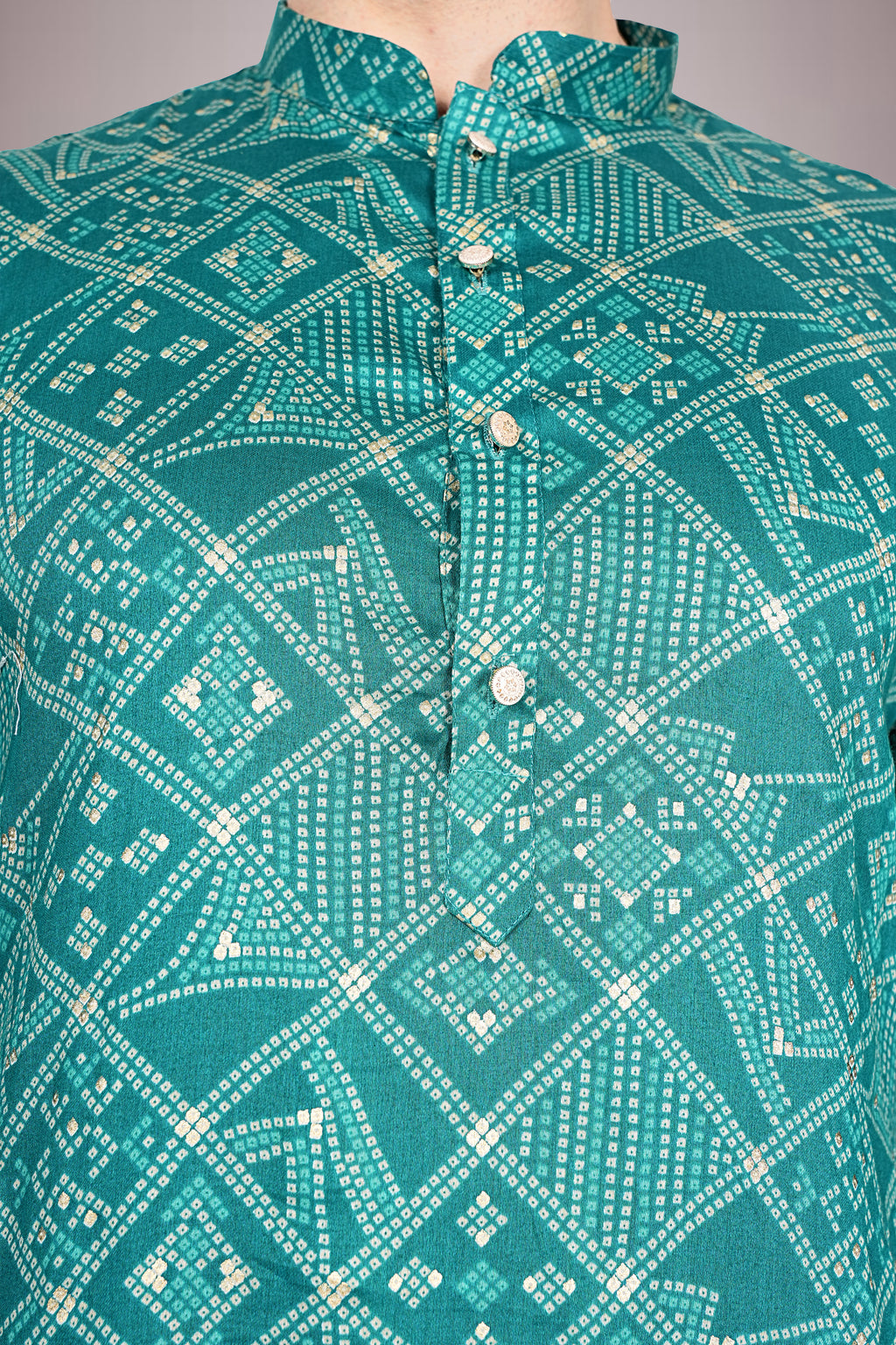 "Bandhani Printed Cotton Kurta for Men - Perfect for Indian Festivals"