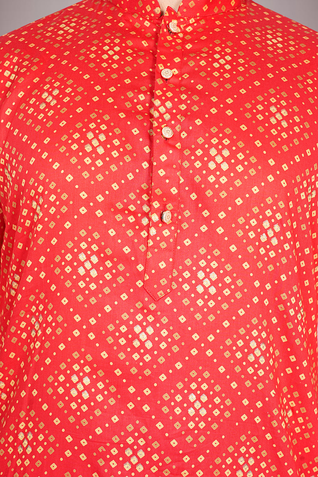 "Classic Men's Bandhani Printed Kurta in Soft Cotton Fabric"