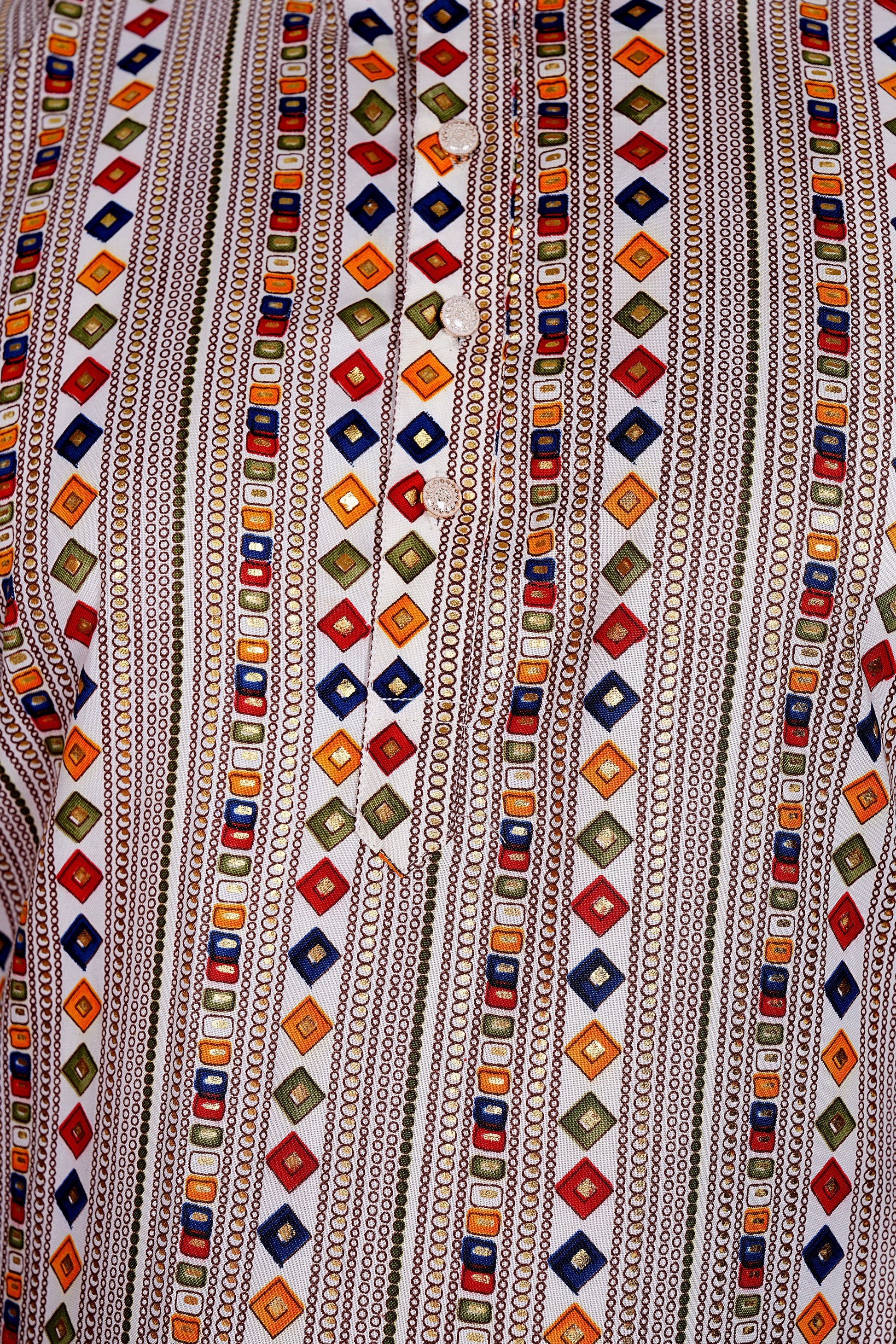 "Ikkat Inspired Geometric Print Kurta for Men's"