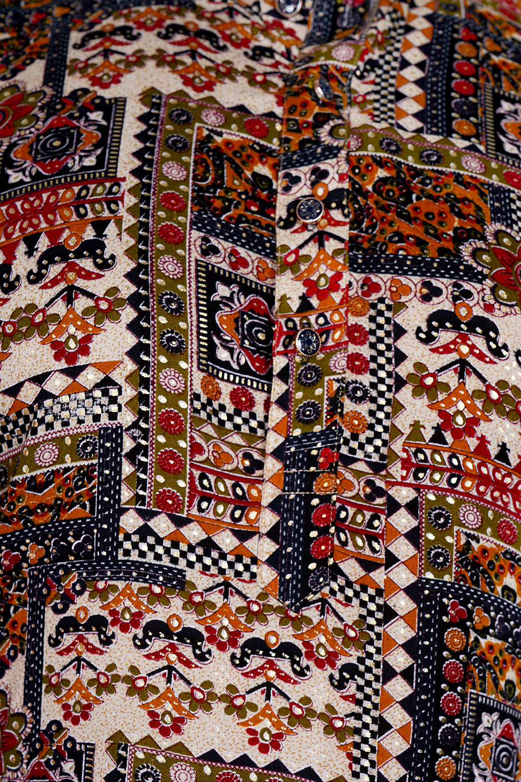 "Designer Ethnic Printed Kurta for Men - Vibrant Patchwork Festival Kurta"