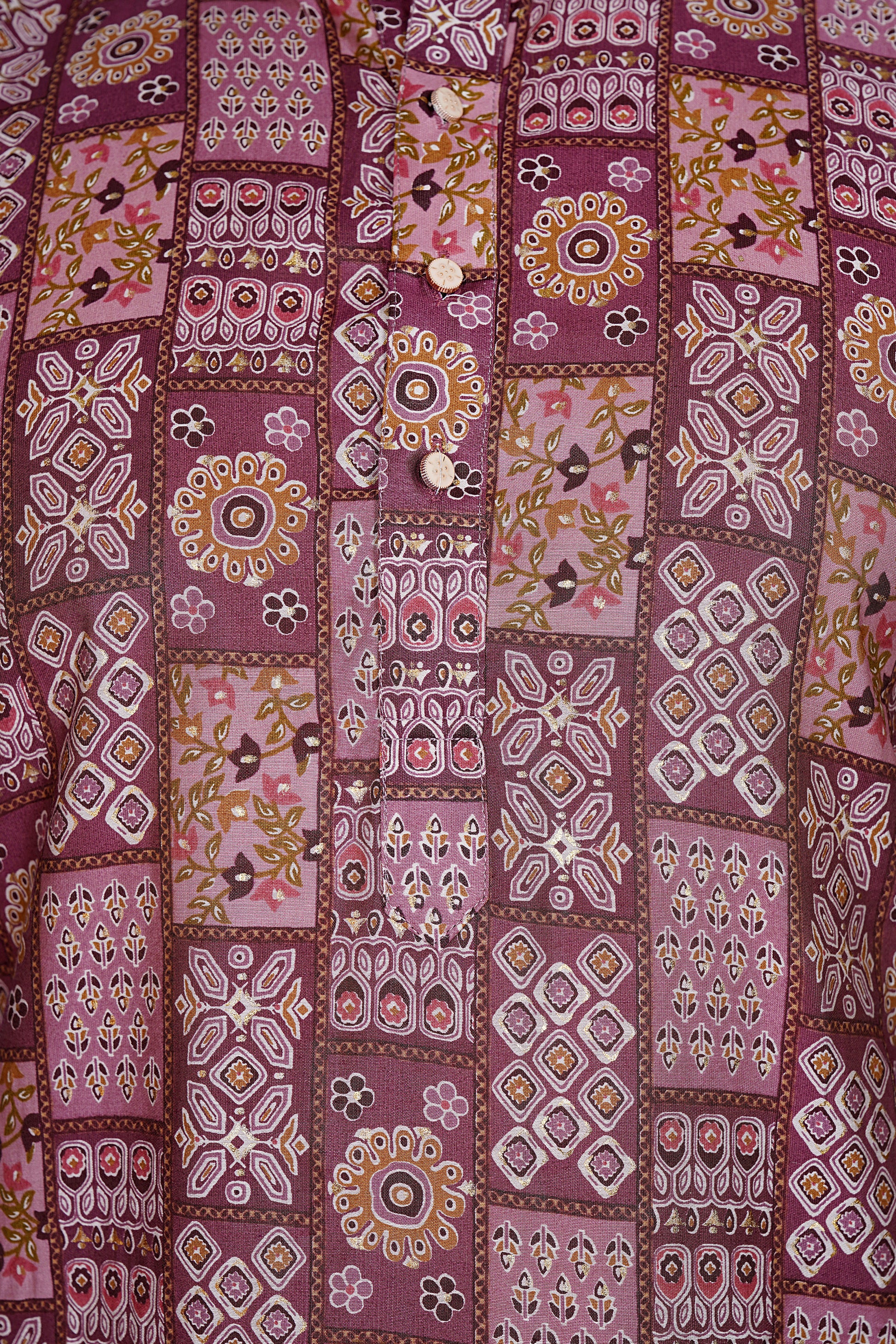 "Traditional Men's Maroon Printed Kurta with White Pajama - Festive & Ethnic Wear"