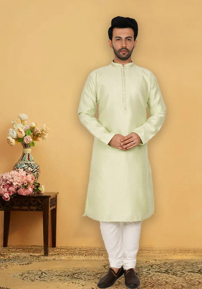 Mint Green Mirror Work Kurta